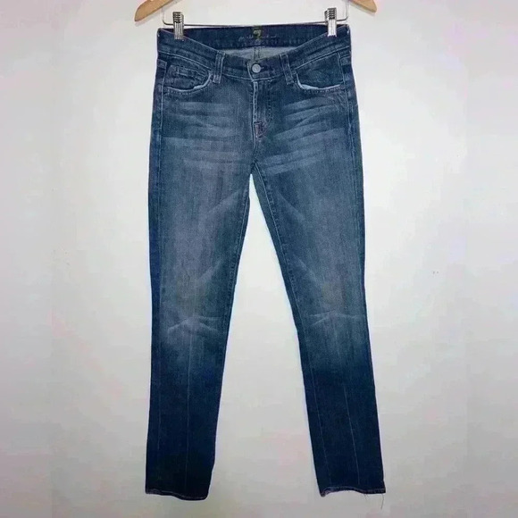 7 For All ManKind Boot Cut Blue Jeans Size 26 - Picture 2 of 13